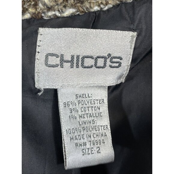 Chicos Jacket Womens Size Large (2) Gems Thick Knit Metallic Lined - Picture 8 of 11